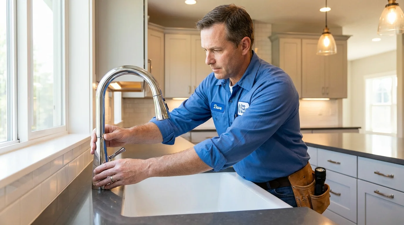 Kitchen faucet installation by Johns Plumbing LLC in Knightstown