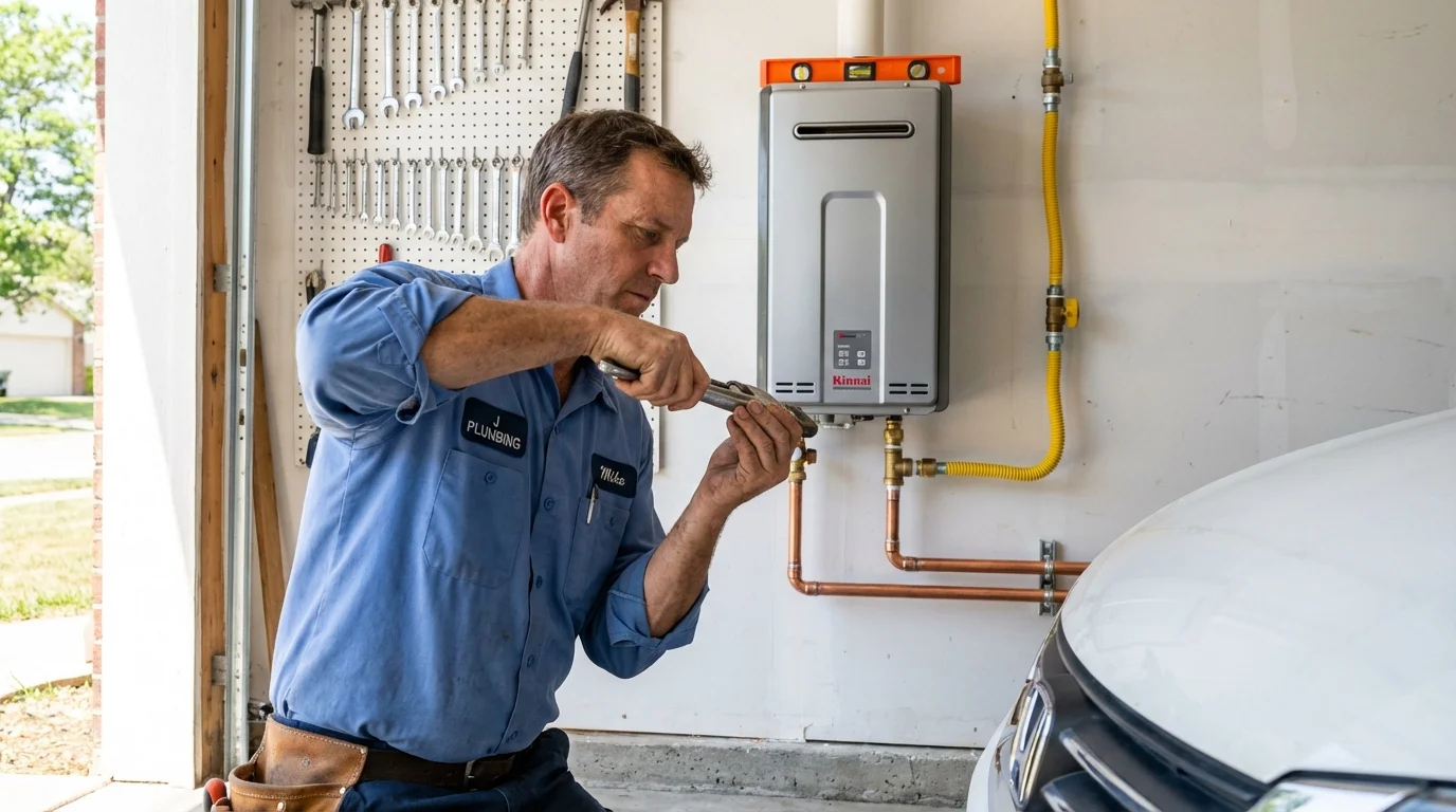 Tankless water heater installation by a Johns Plumbing LLC plumber in Knightstown